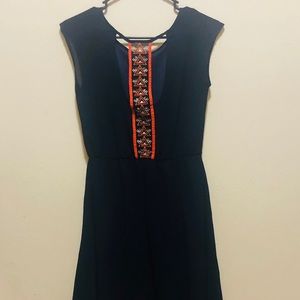 Francesca’s Navy Blue Dress w/ Embroidered Back